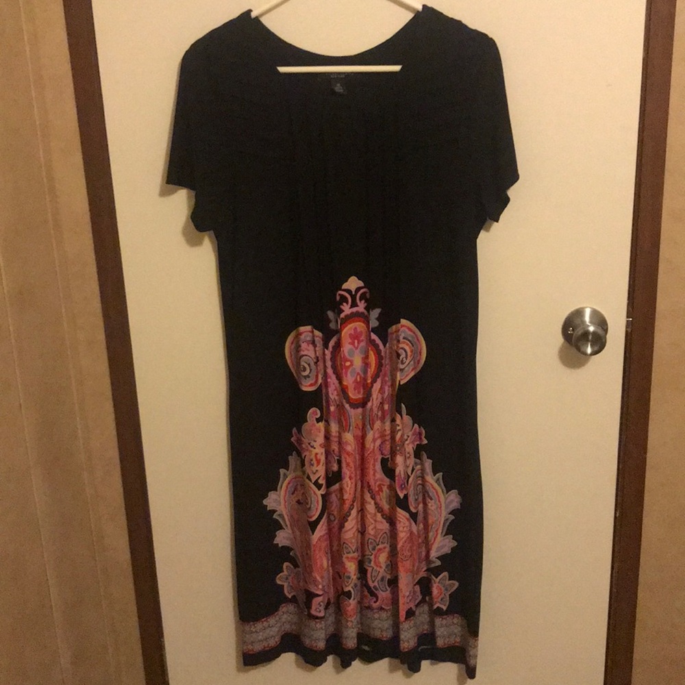 Black and Pink Patterned Dress